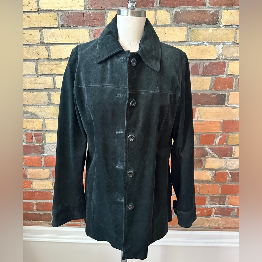 Vintage Black Suede Shirt Jacket